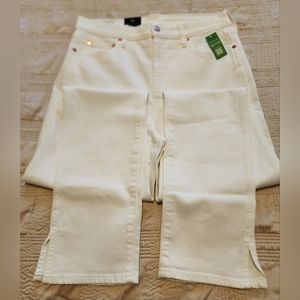 GAP 30/10T Vintage Slim High Rise Jeans. White. Tall